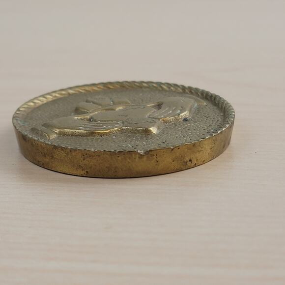 Brass Irish Claddagh | Authentic Vintage Decor | Friendship Gift - Picture 8 of 9